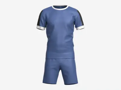 Soccer T-shirt and Shorts Blue 3D model