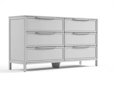 Hannah 6-Drawer Dresser 3D model