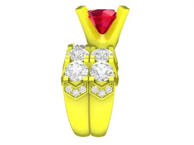 A7224 Luxury Korean Style Fashion Diamond Women Ring 3D Model 3D print model