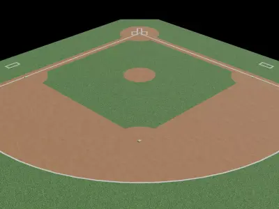 Baseball field Low-poly 3D model