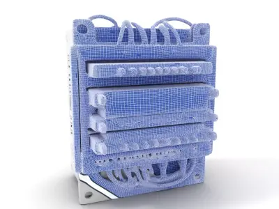 Energy Distribution Panel Model Pack with LED Indicators Low-poly 3D model