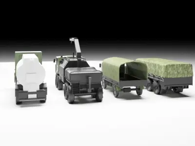 army vehicles package Low-poly 3D model