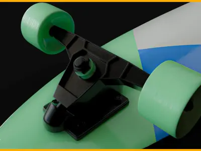 Longboard Skateboard 3D model