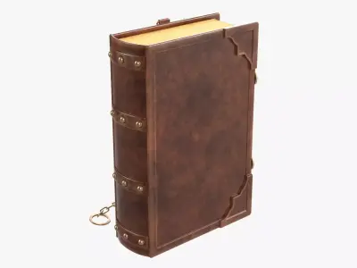 Old book in leather decorated 04 3D model