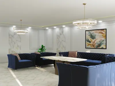 hall interior  Low-poly 3D model
