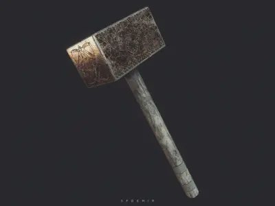 Fantasy Hammer Low-poly 3D model