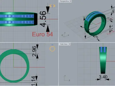 diamond gold ring mr0099 3D print model