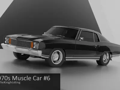 50s 60s and 70s Car Pack 3 - 6 Cars Low-poly 3D model