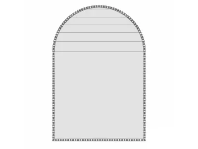 Medium Arched Dark Bronze Antiqued Classic Accent Mirror 3D model
