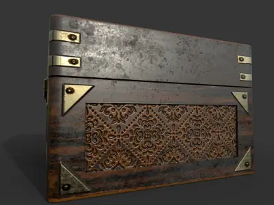 Old Wooden Box Low-poly 3D model