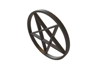 Inverted Pentagram Symbol v2 001 Low-poly 3D model