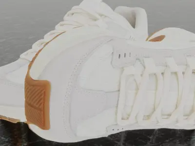 SKECHERS 3D SHOES - WHITE - BROWN Low-poly 3D model