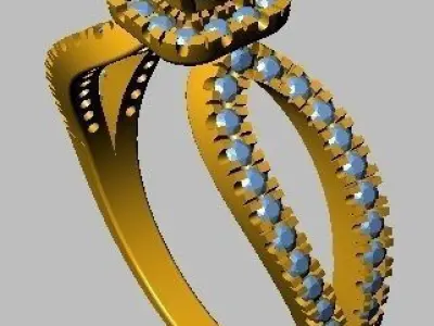 Engagement Ring 3D print model shop