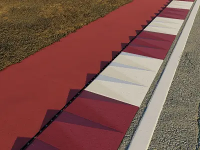 Qatar Circuit Kerbs - Array and Curve Modifier 3D model