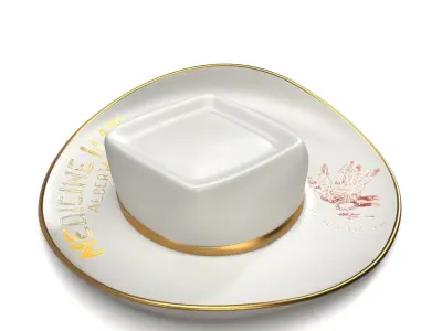 Hat 22 K Gold Western Ranching Decor 3D model