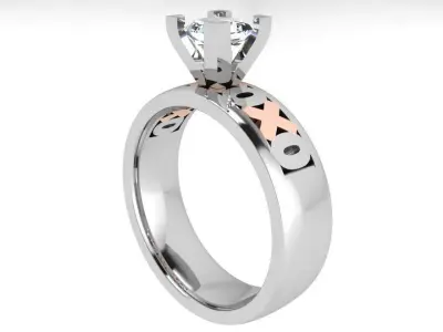 Princess Diamond Ring 3552 3D print model