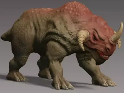 Rhino  monster Low-poly 3D model