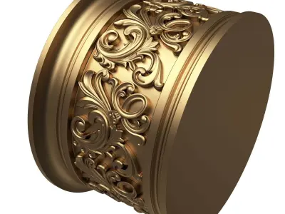 Carved Capital 1305 Low-poly 3D model