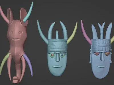 African Masks Collection  3D print model