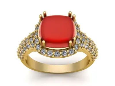 Women Fashion Diamond Ring 3d Printable Model 3D print model