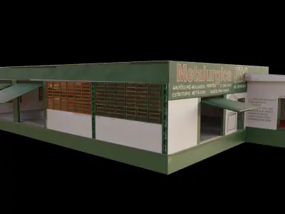 barracao de metalurgico Low-poly 3D model