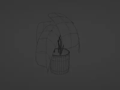 Pink Monstera Plant  Low-poly 3D model