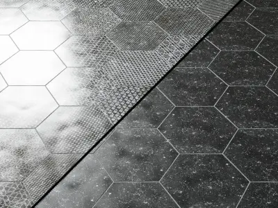 Porcelain tile EQUIPE CORALSTONE Hexagon Wall tiles 3D model