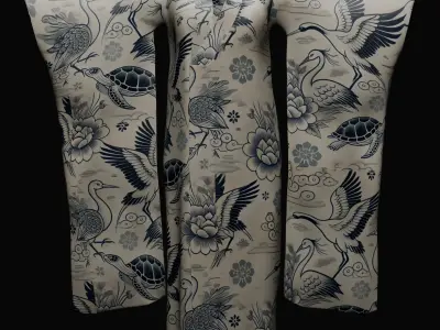 Free Japanese Kimono 3D Model with 10 Traditional Patterns Vol 7 Free 3D model