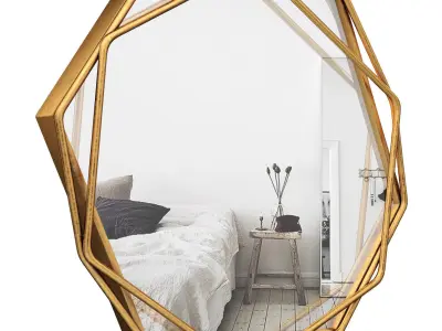 Dekalb Iron Hexagonal Wall Accent Mirror MCRW6197 3D model