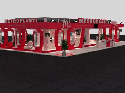Exhibition Fair Stand 20x11 3D model