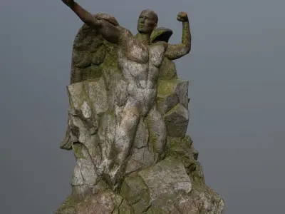 Man statue Low-poly 3D model