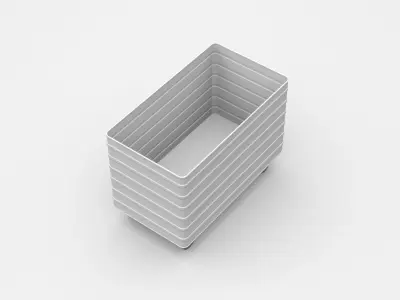 Flatter Industrial Container On Wheels 3D model