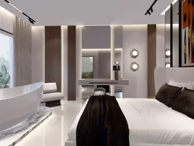 Bedroom and hall sketchup 3D model