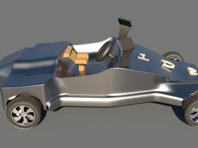 Car For Video Games Four Low-poly 3D model