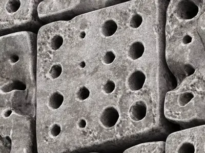 Stone panel cube hole  decor n1 3D model