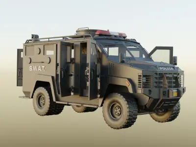 SWAT Truck Low-poly 3D model