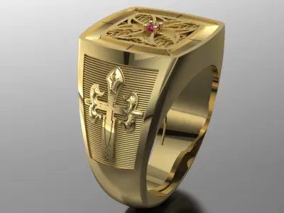 Cross ring 3D model 3D print model