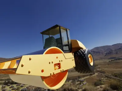 road construction vehicle vibratory contractor 3D model