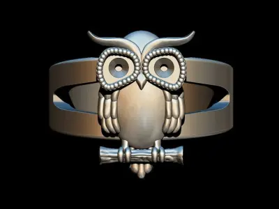 Owl  Ring 3D print model