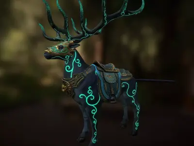 deer 3d Low-poly 3D model
