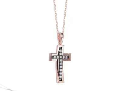 TWO TONED CROSS PENDANT 3D print model