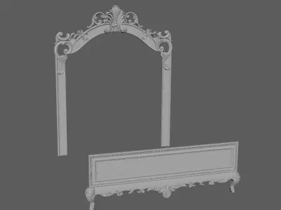 bed High quality 3d models for processing on a cnc machine 3D model