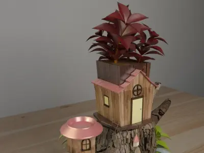 creative pot flower  3D model