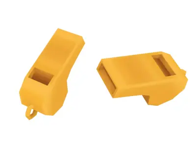Plastic Whistle - Hand Painted 3D model