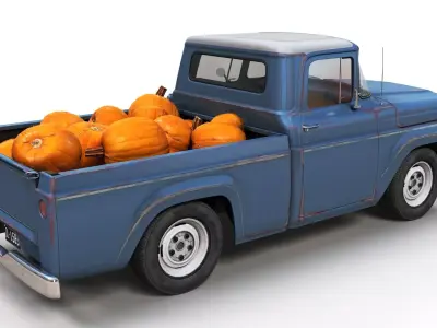 Helloween pickup truck Low-poly 3D model