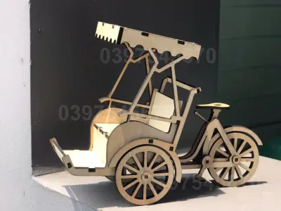 3D laser cut wooden cyclo puzzle model 3D model