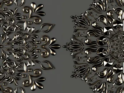 5 ornamental mandala Alpha and Brush 3D model