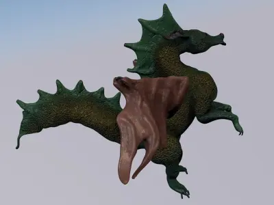 the dragon is green 3D model