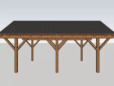 Double carport 3D model