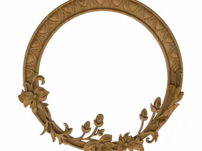 Carved picture frame STL 3D model 99